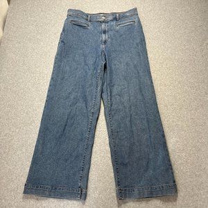 Levis Jeans Womens 31 Blue Ribcage Wide Leg Crop Premium Baggy Denim 32x26